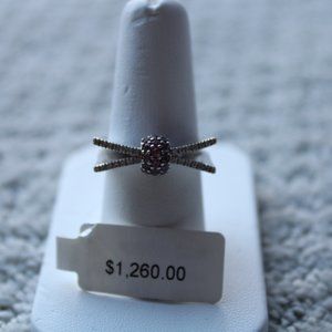 Diamond and pink sapphire 14k White Gold ring